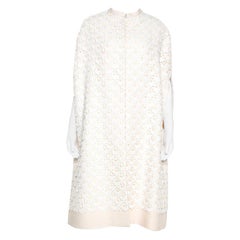 Valentino Cream and White Guipure Lace Cape Jacket M