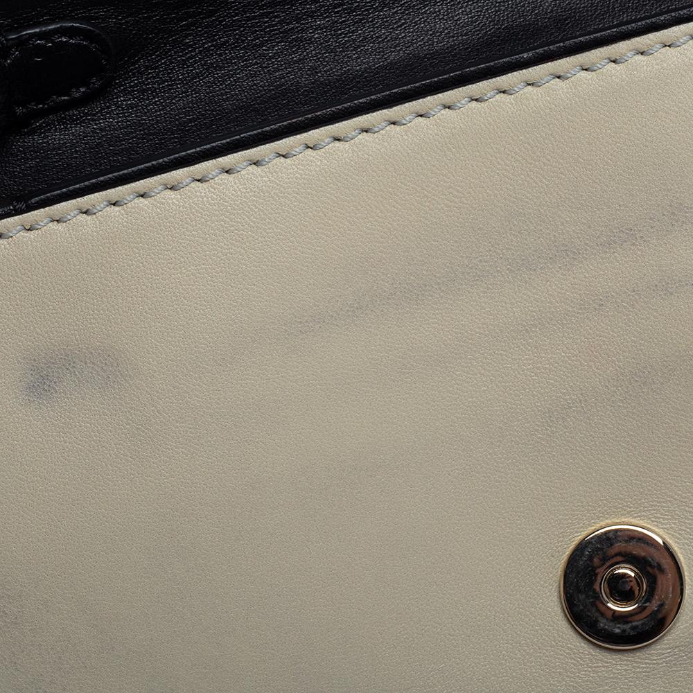 Women's Valentino Cream/Black Leather Rockstud Wristlet Clutch