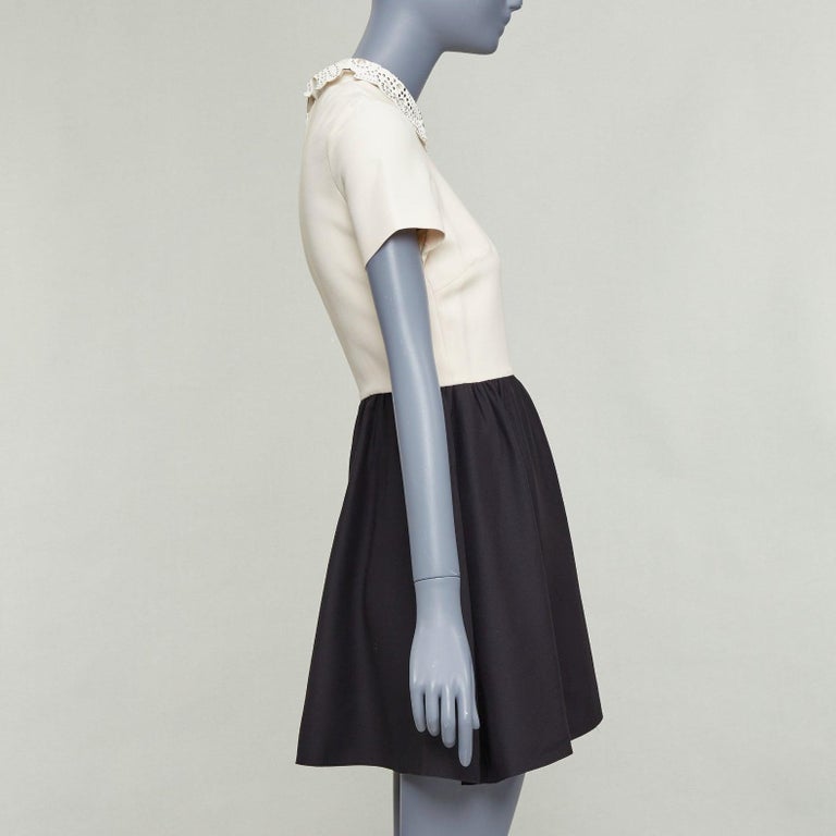 knee length dresses for ladies Valentino Colorblock Leather Dress – MSA Haute Couture main image 1