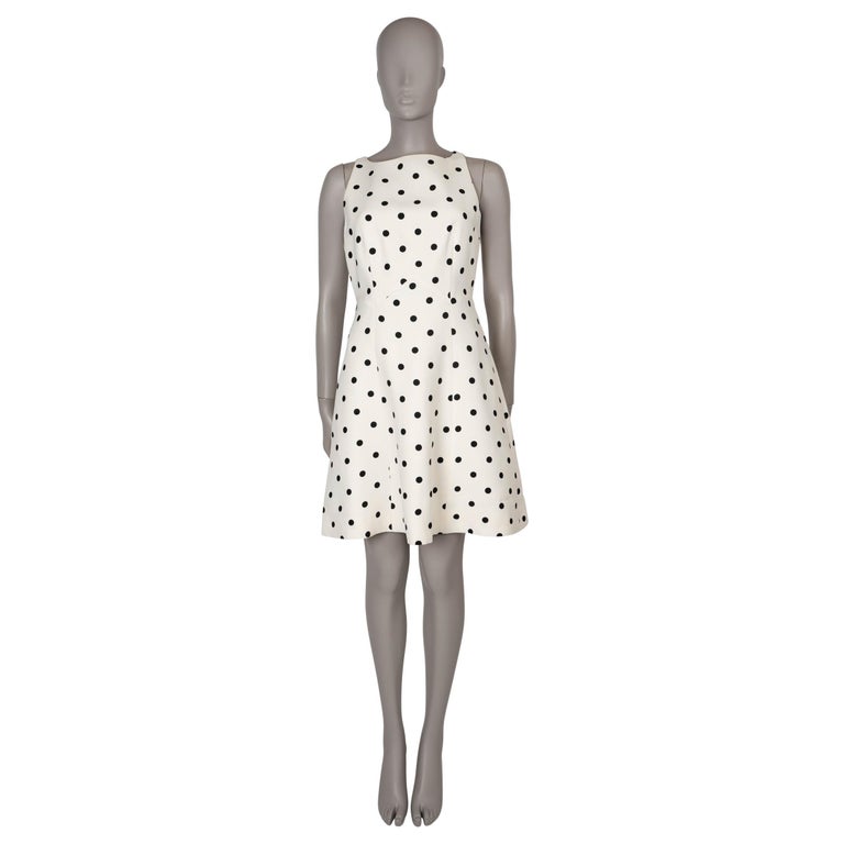 slim fit dress slacks White & Black Polka Dot Midi Dress - All Dresses