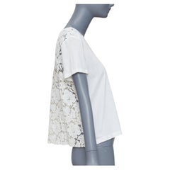 VALENTINO cremefarbenes Baumwollshirt mit verschlungener Spitze hinten S