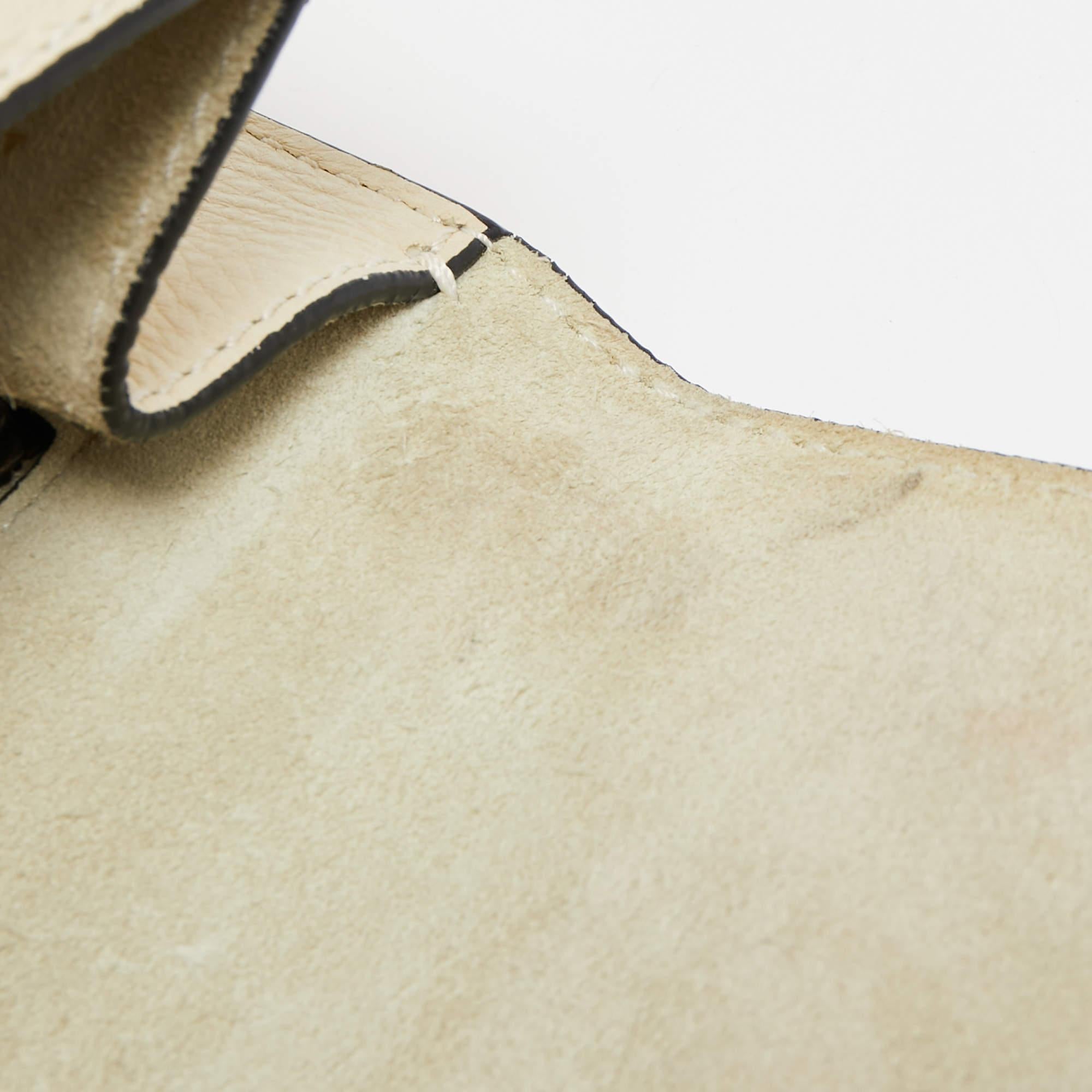 Valentino Cream Leather Medium Rockstud Glam Lock Flap Bag 10