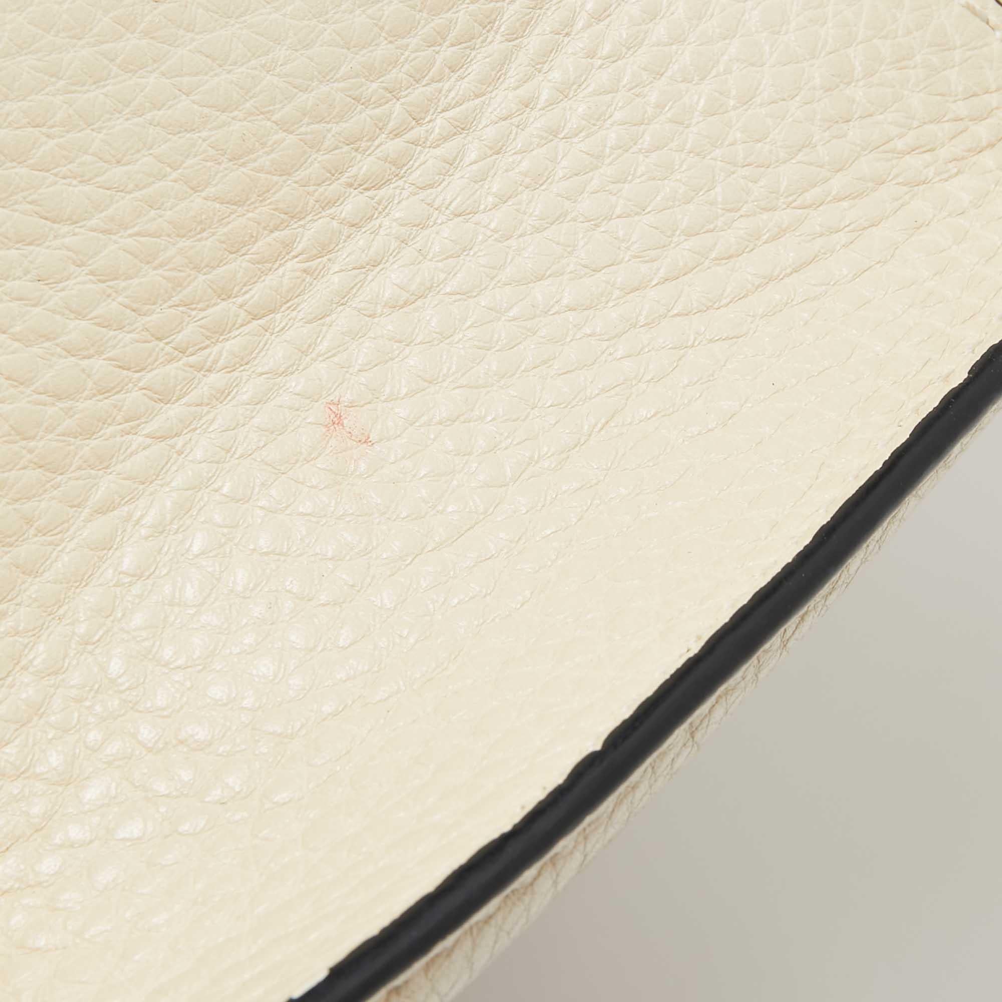Valentino Cream Leather Medium Rockstud Glam Lock Flap Bag 11