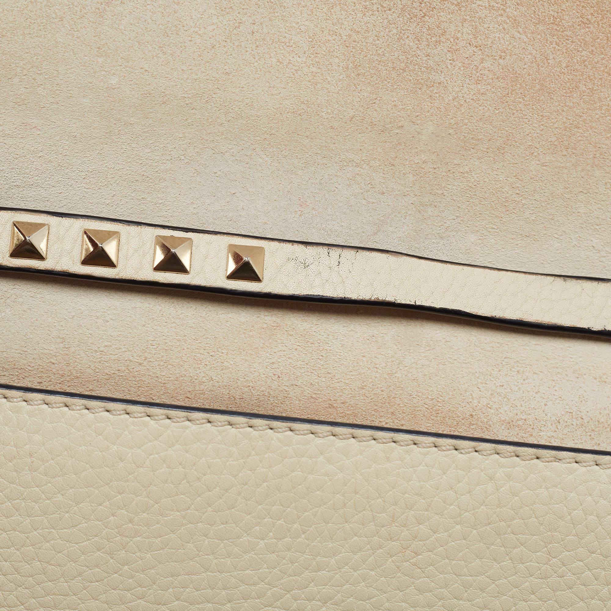 Valentino Cream Leather Rockstud Crossbody Bag 6