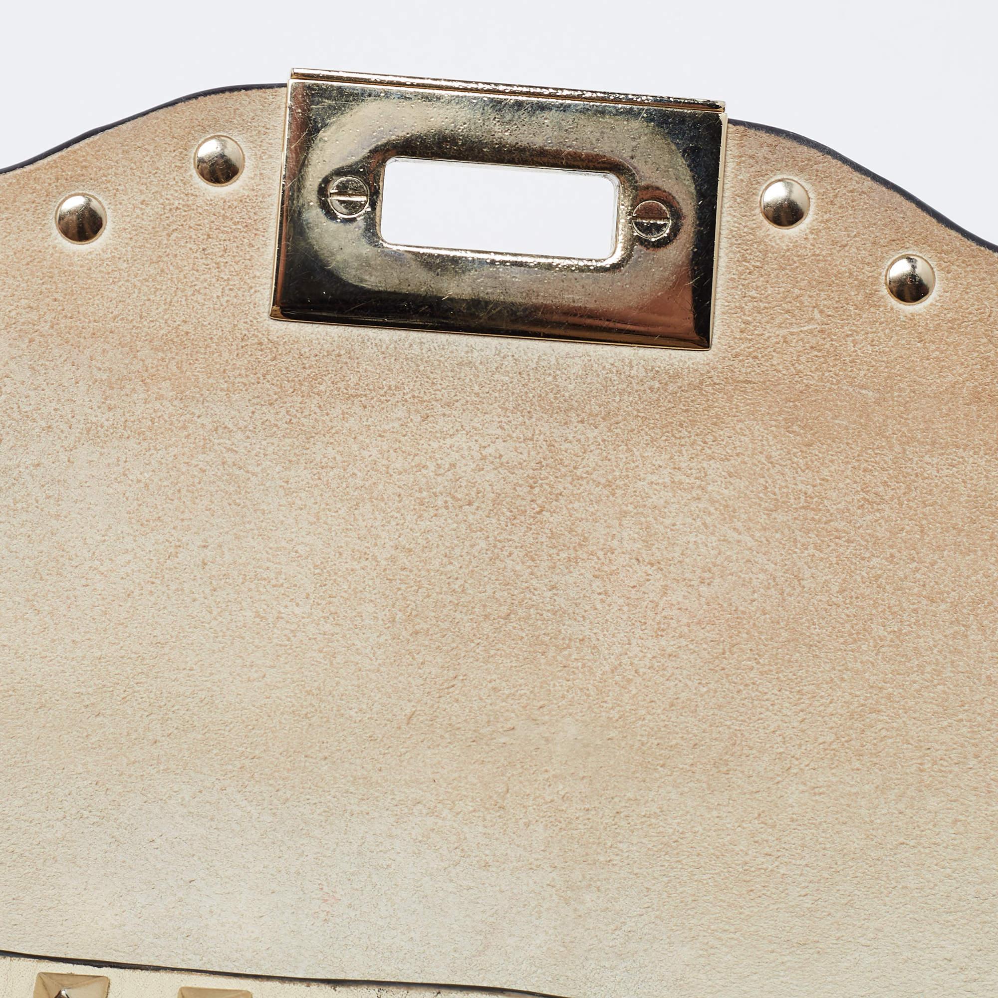 Valentino Cream Leather Rockstud Crossbody Bag 7