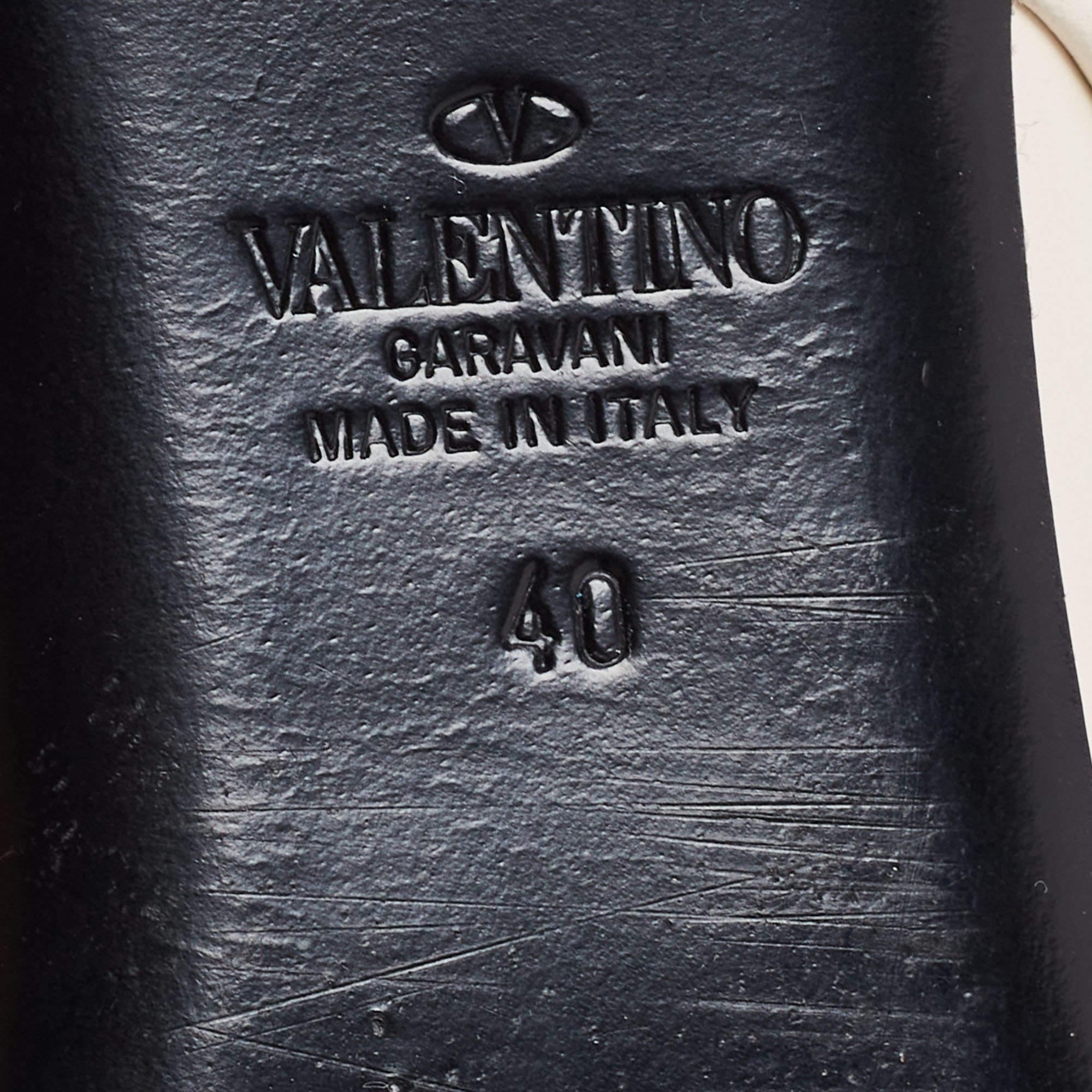Valentino Cream Leather Roman Stud Mules Size 40 3