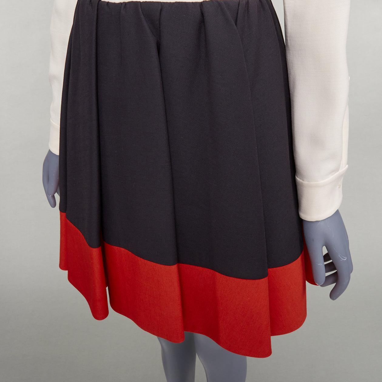 VALENTINO cream red black wool silk colorblocked cocktail dress US4 S im Angebot 3