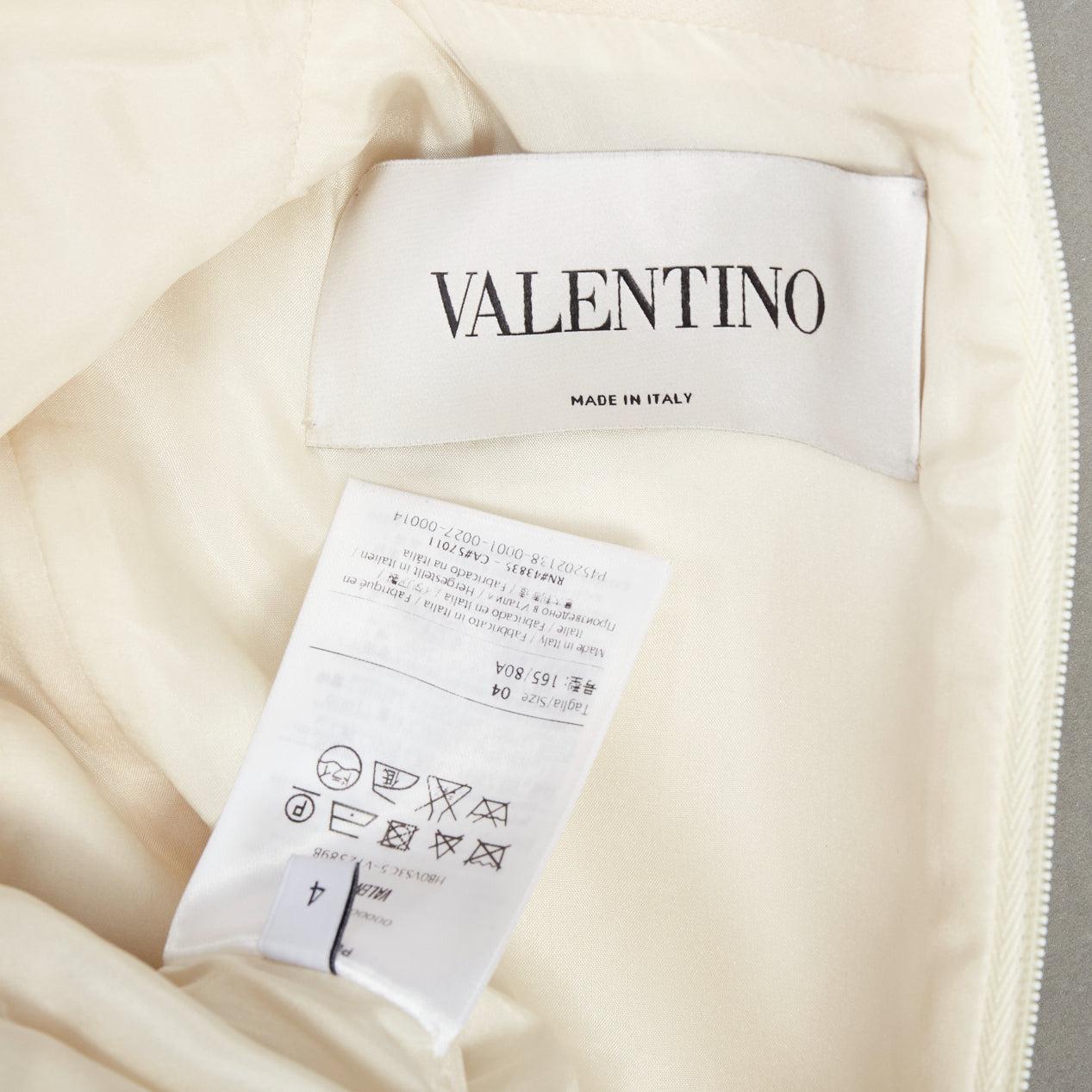 VALENTINO cream red black wool silk colorblocked cocktail dress US4 S im Angebot 4