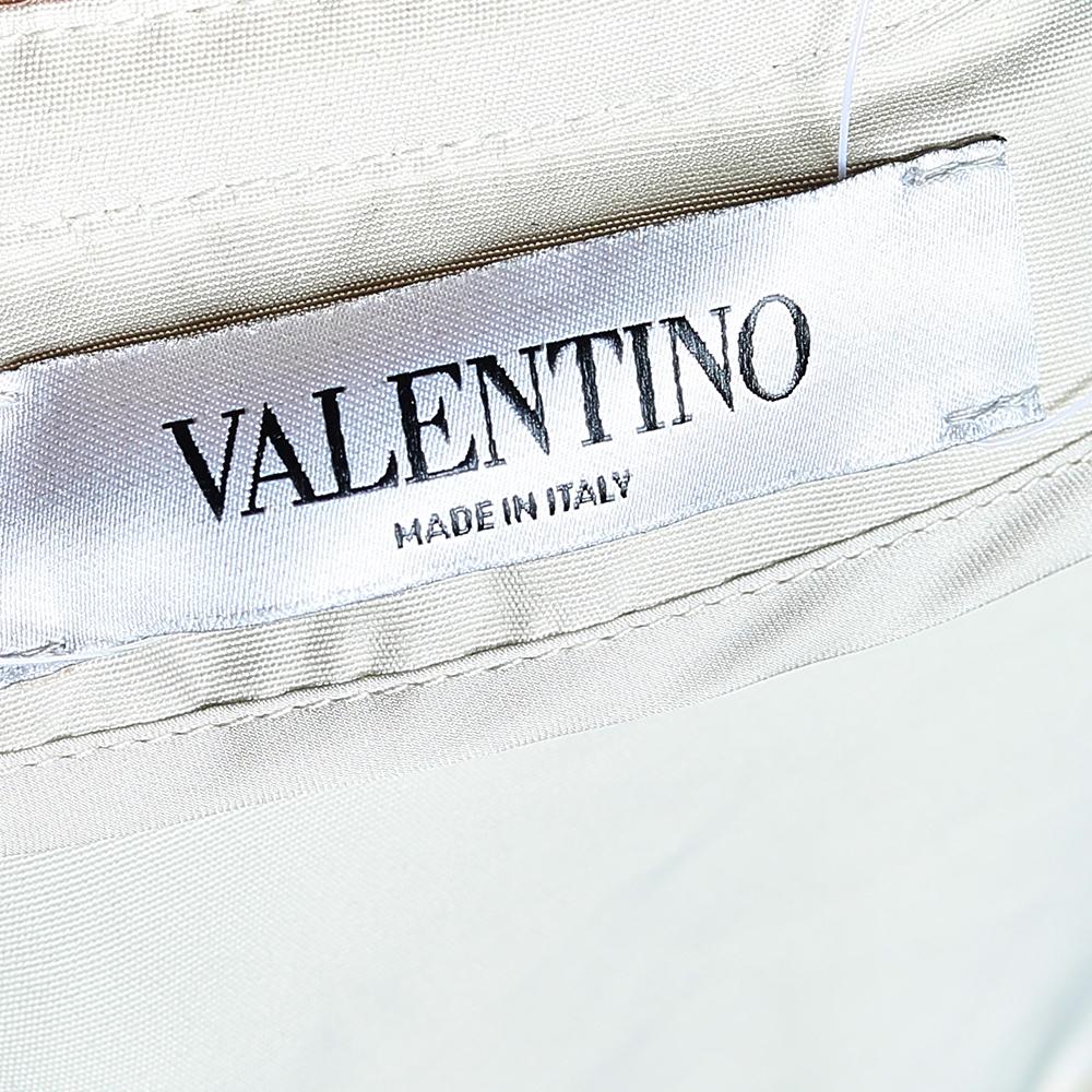 Women's Valentino Cream Ruffled Cotton Zip Front Jacket M For Sale