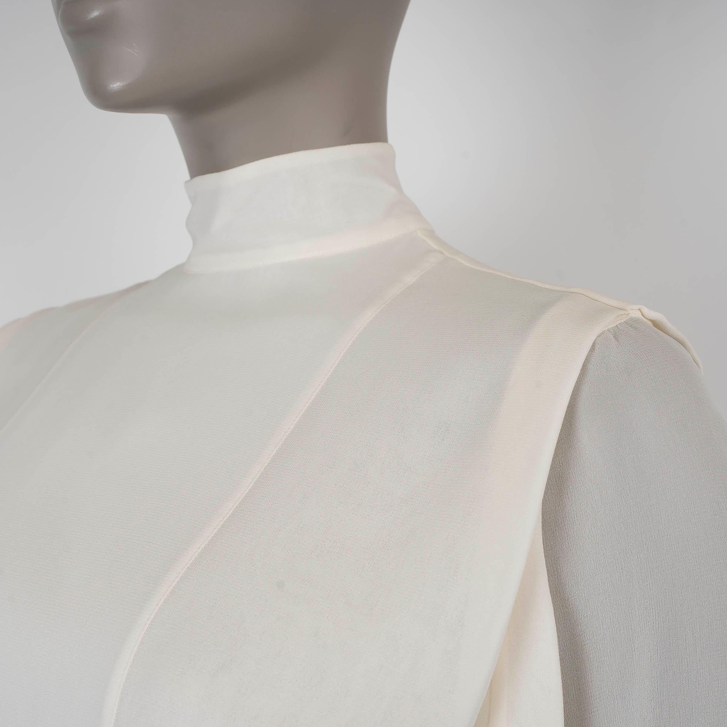 Blouse en soie crème VALENTINO 2015 LAYERED  Chemise 38 XS Pour femmes en vente