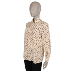 VALENTINO cream silk 2025 CHERRYFIC CREPE Shirt S