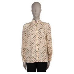VALENTINO cream silk 2025 CHERRYFIC CREPE Shirt S