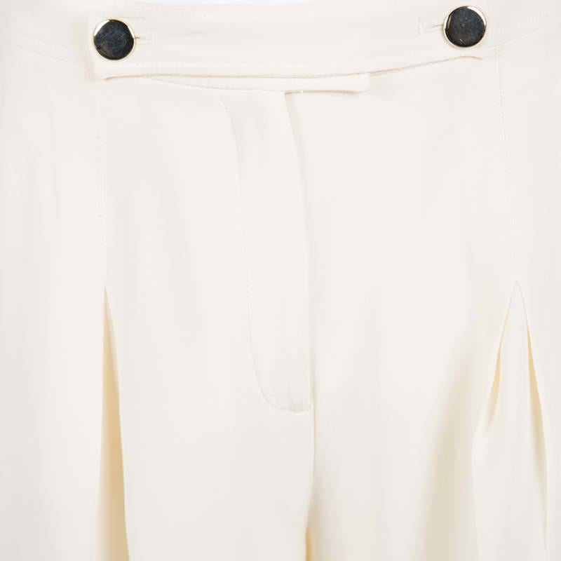 cream silk pants