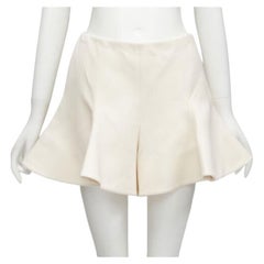 VALENTINO cream virgin wool silk crepe high waist flared skorts shorts IT38 XS