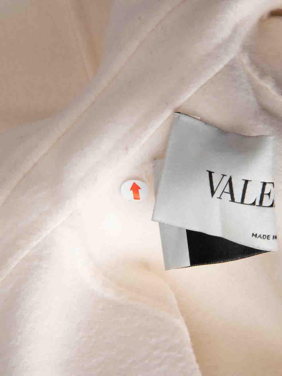 Manteau Valentino à double boutonnage en laine crème, taille L en vente 2