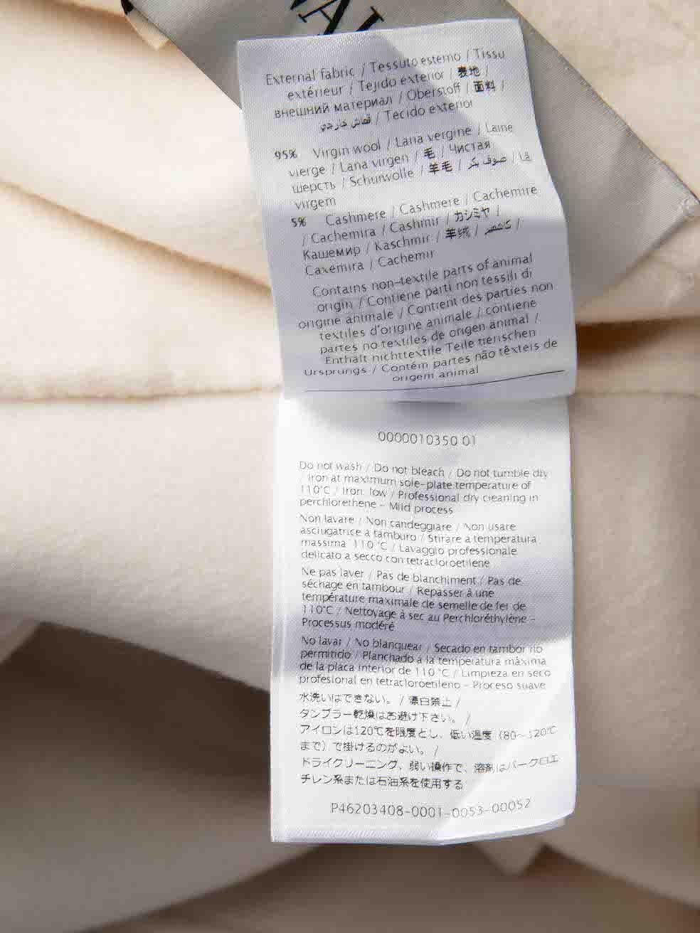 Manteau Valentino à double boutonnage en laine crème, taille L en vente 3