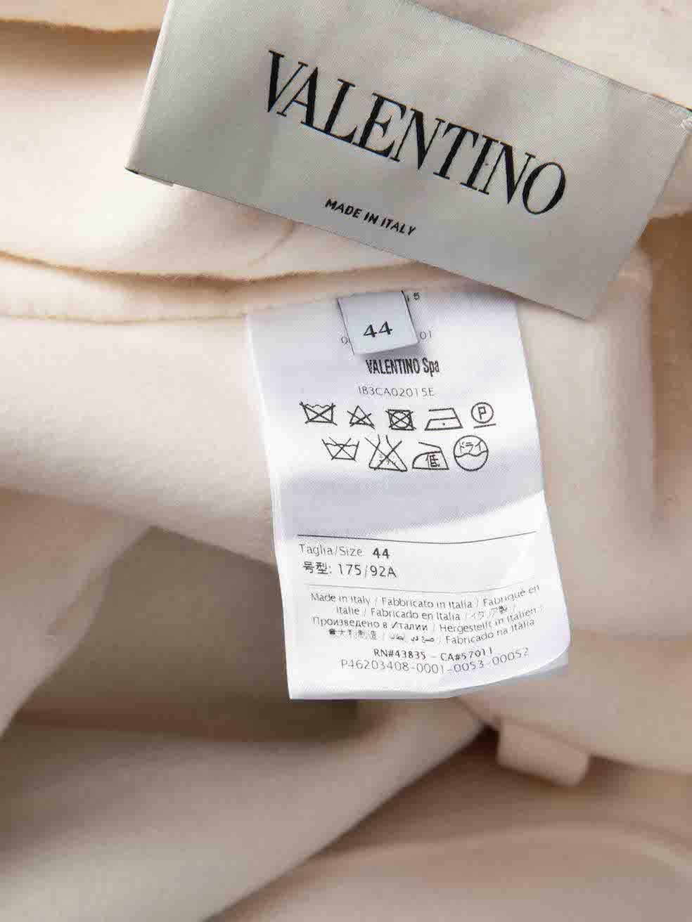 Manteau Valentino à double boutonnage en laine crème, taille L en vente 4