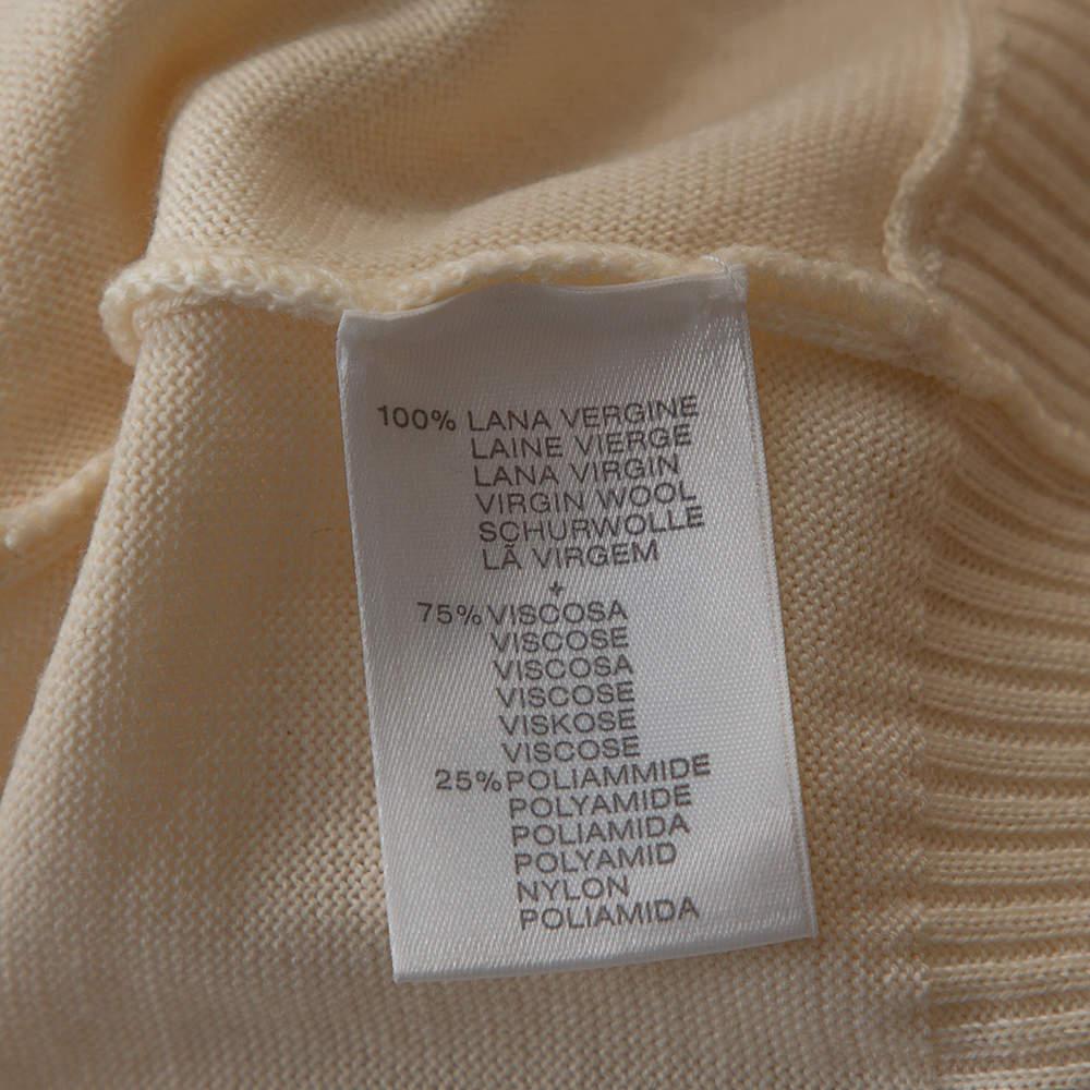 Valentino Cream Wool Knit Lace Trim Sweater & Cardigan Set M For Sale 1