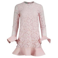 Valentino Crepe Trimmed Guipure Lace Mini Dress IT 40 UK 8