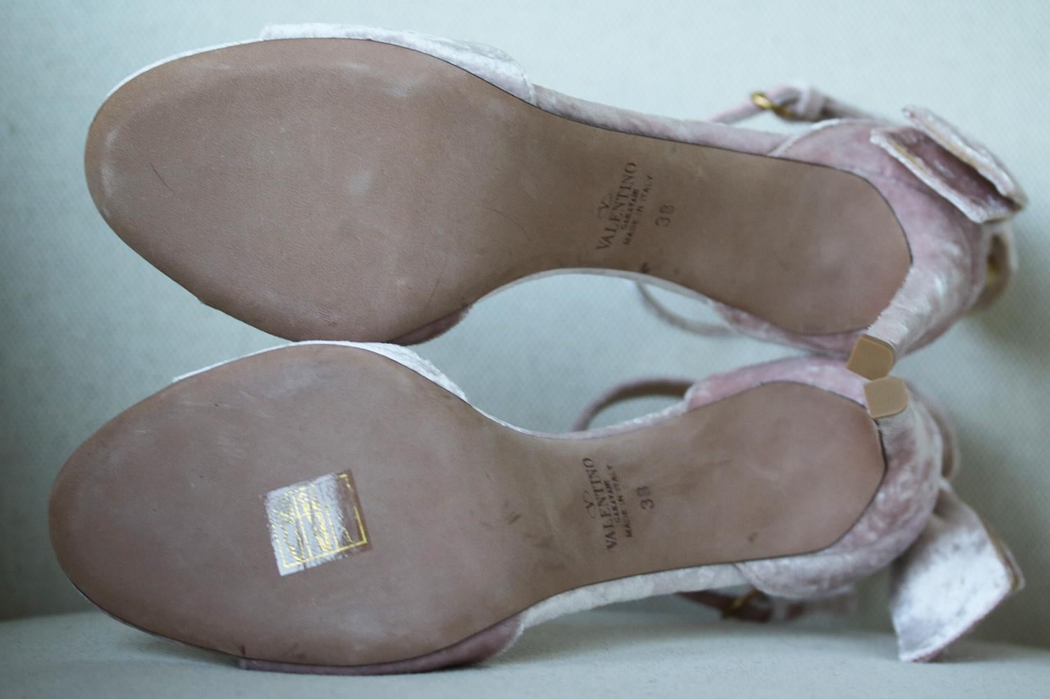 Women's Valentino Crushed-Velvet Bow Sandals 