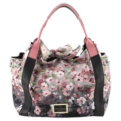 Valentino Crystal Bow Tote Printed Tessuto Medium