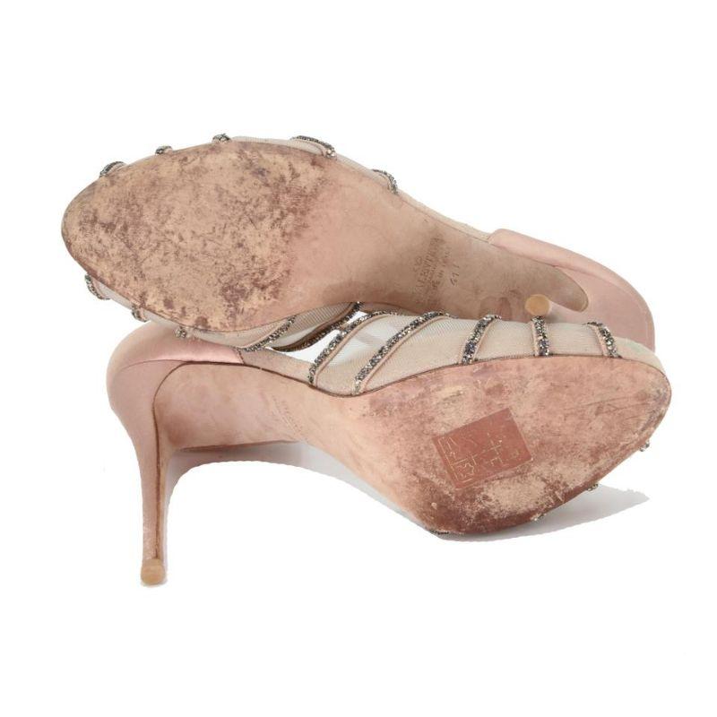 Women's Valentino Crystal Embellished Heels 41 Satin Pumps VL-1021P-0001 For Sale