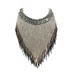 Valentino Crystal & Glass Fringed Collar 2000s
