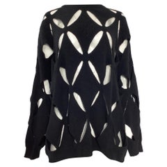 Valentino Cut-Out Sweater in Black Virgin Wool