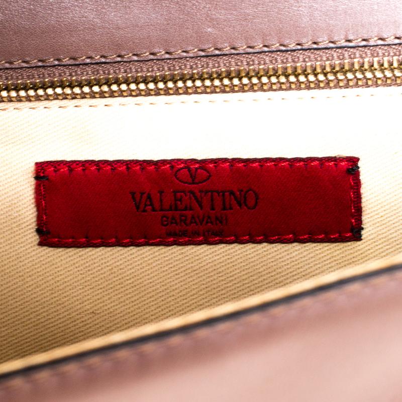 Valentino Dark Beige Leather Bow Top Handle Bag 7