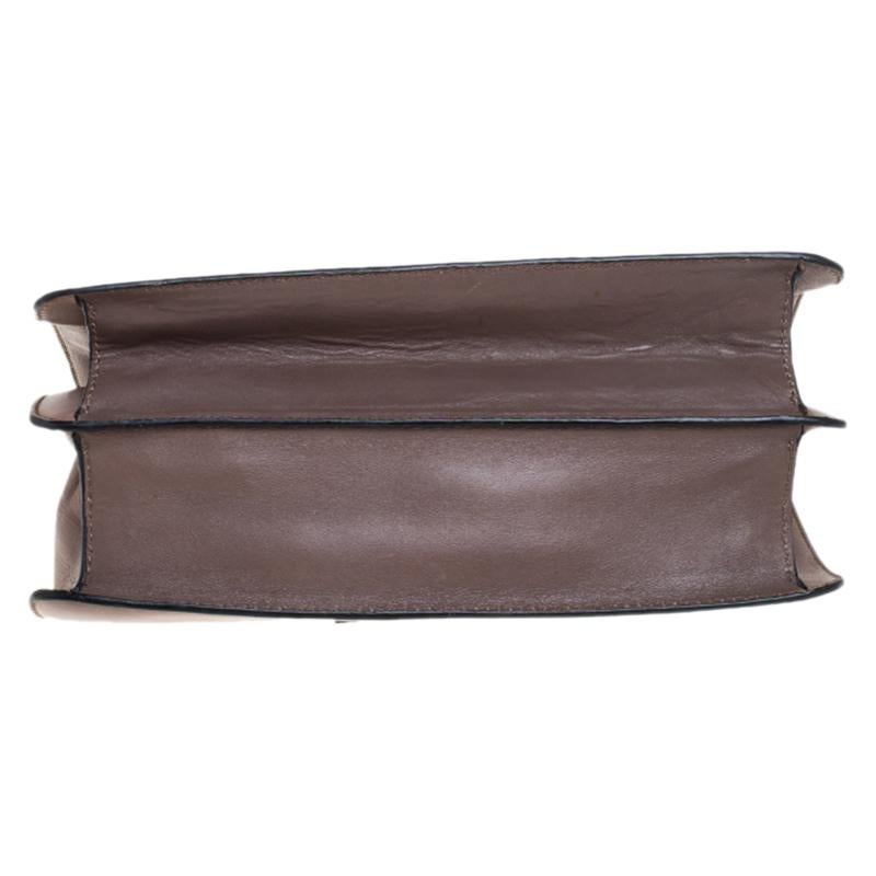Valentino Dark Beige Leather Bow Top Handle Bag 1