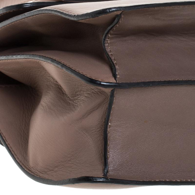 Valentino Dark Beige Leather Bow Top Handle Bag 3