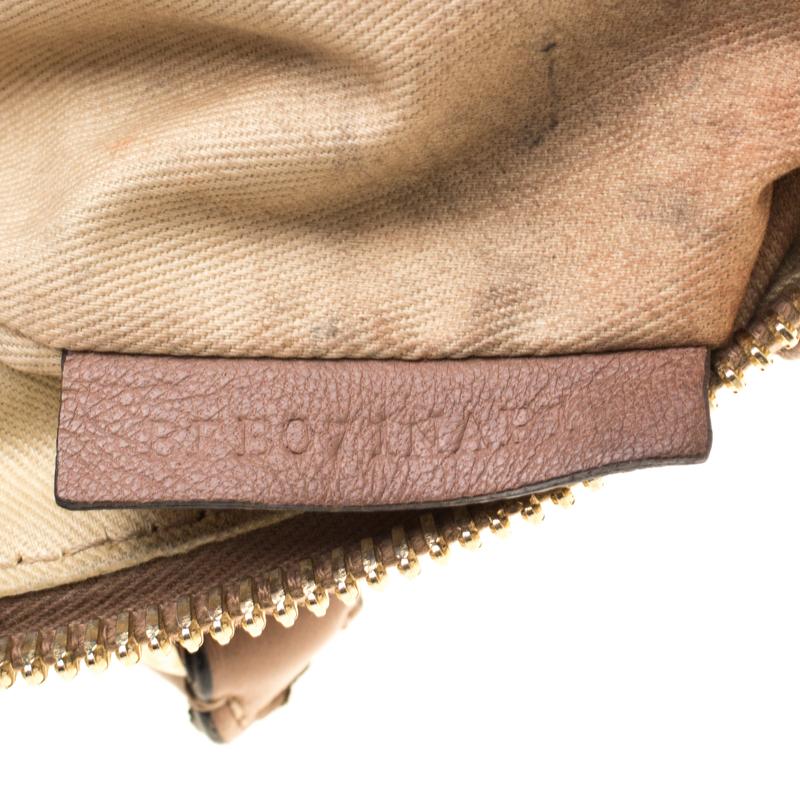Valentino Dark Beige Pleated Leather Bow Dome Satchel 3
