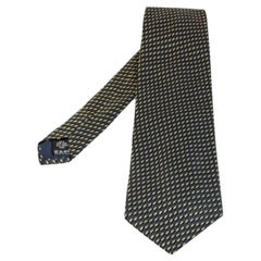 Corbata tradicional de seda jacquard azul oscuro Valentino