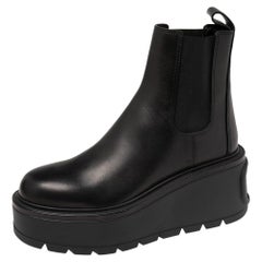 Valentino Dark Brown Leather Uniqueform Chelsea Boots Size 38