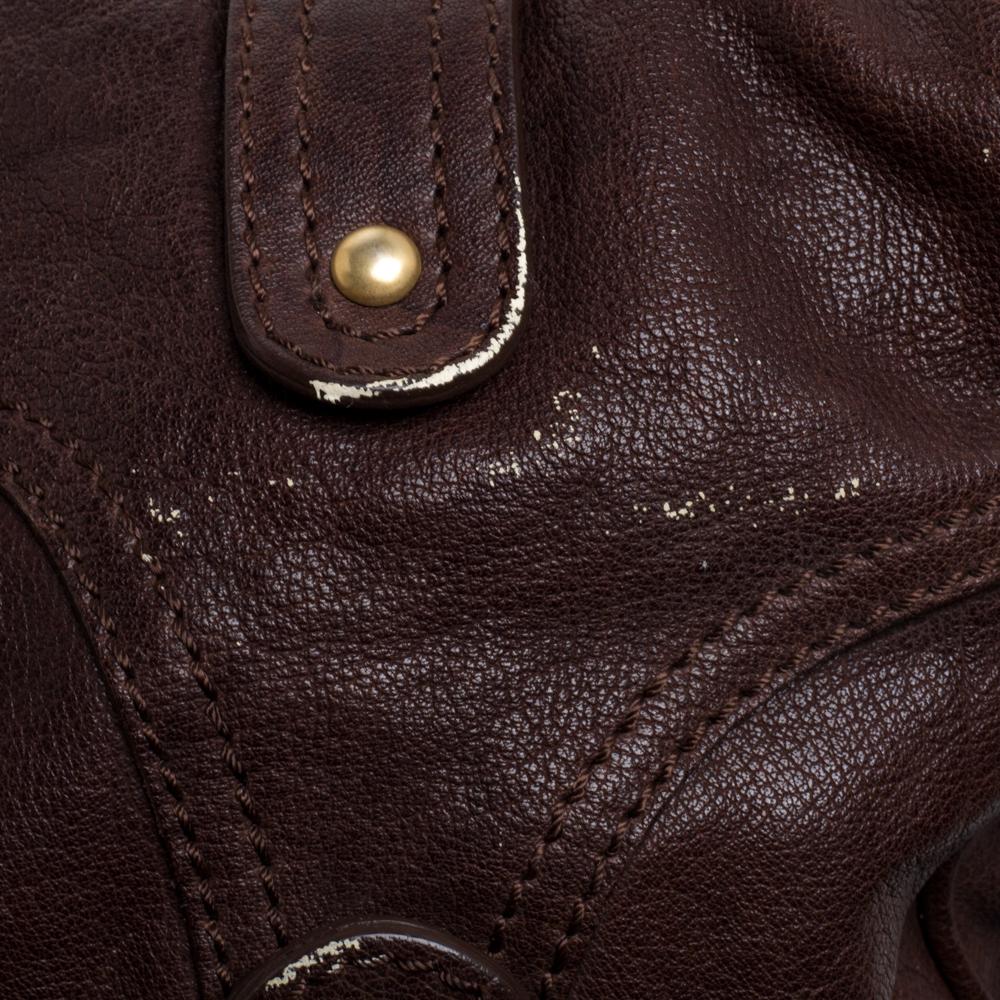 Valentino Dark Brown Leather VLogo Flap Shoulder Bag 6