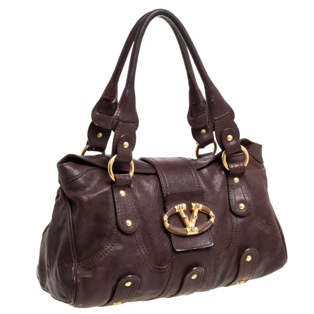 brown leather shoulder bag