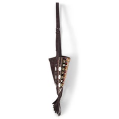 VALENTINO dunkelbraunes Wildleder 2025 NELLCOTE EMBROIDERED FRINGE Crossbody Bag