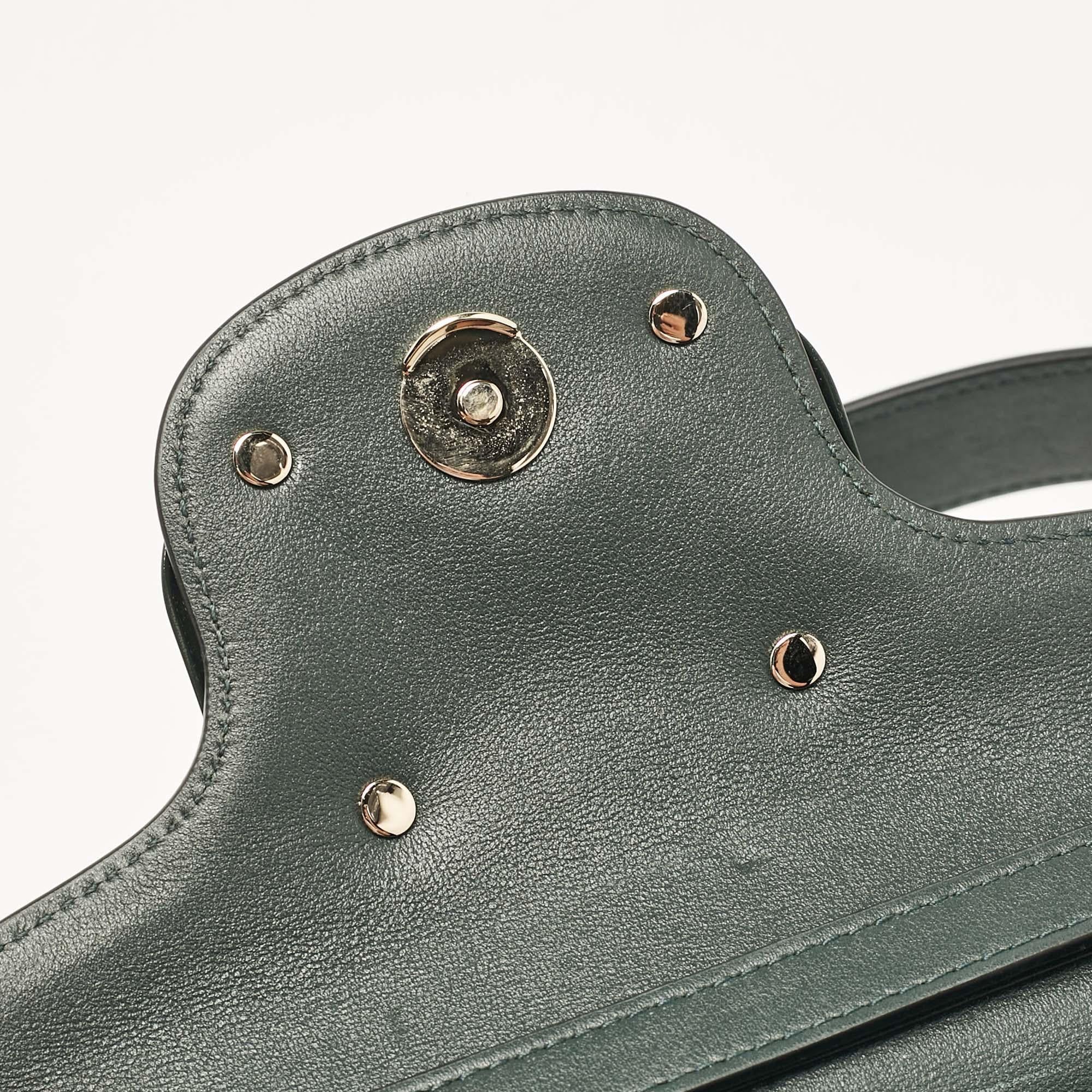 Valentino Dark Green Leather Small Loco Shoulder Bag 1