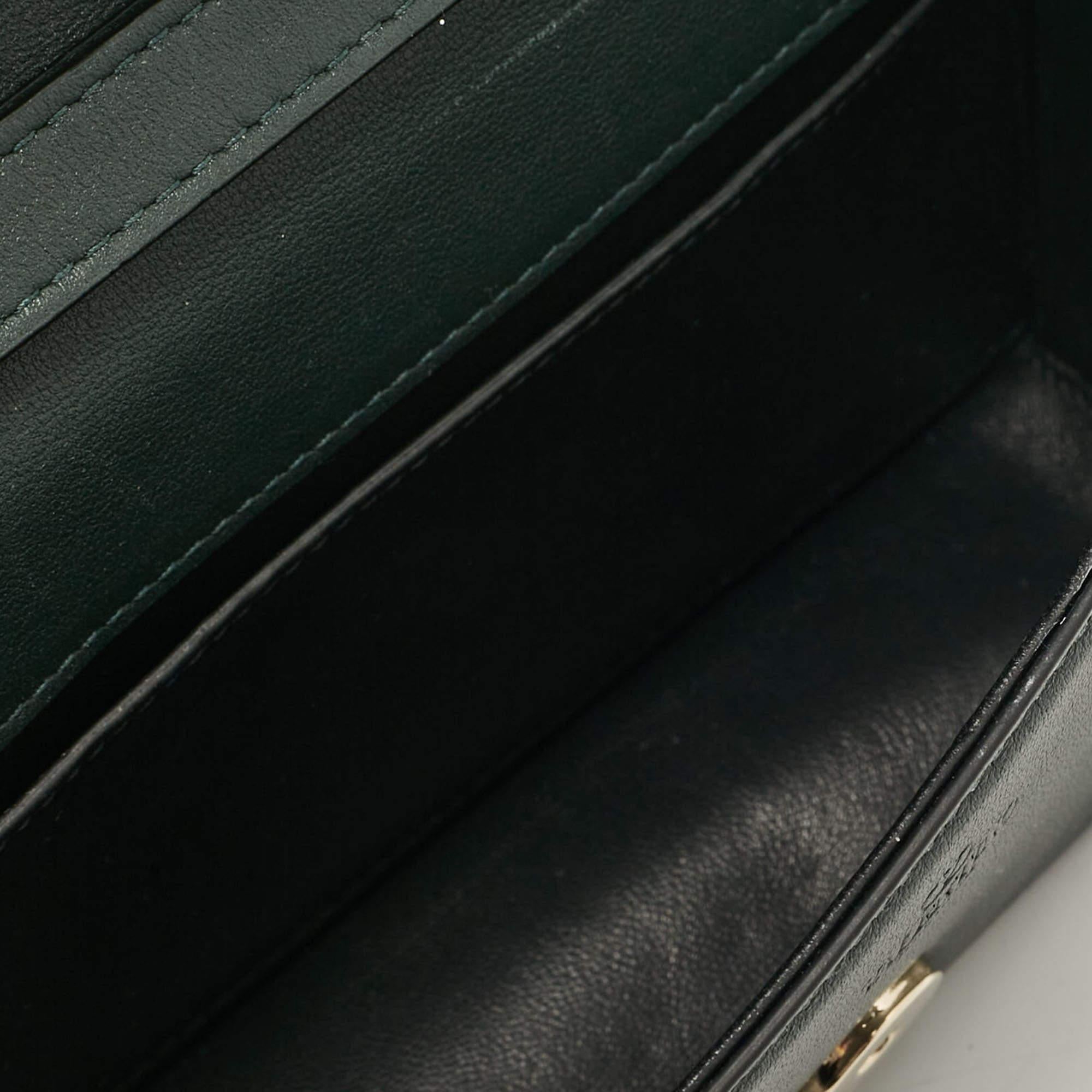 Valentino Dark Green Leather Small Loco Shoulder Bag 4