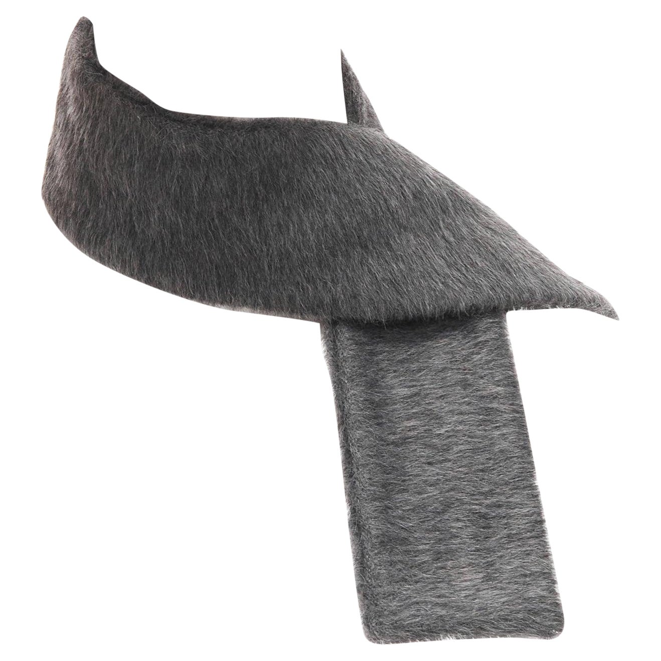 Écharpe rectangulaire courte en laine vierge d'alpaga gris foncé VALENTINO en vente