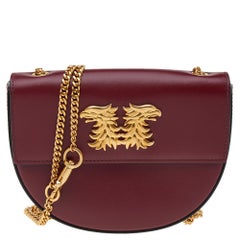 Valentino Dark Red Leather Rubin Maison Gryphons Shoulder Bag