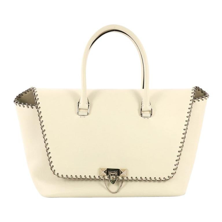 Valentino Demilune Flap Satchel Leather Medium