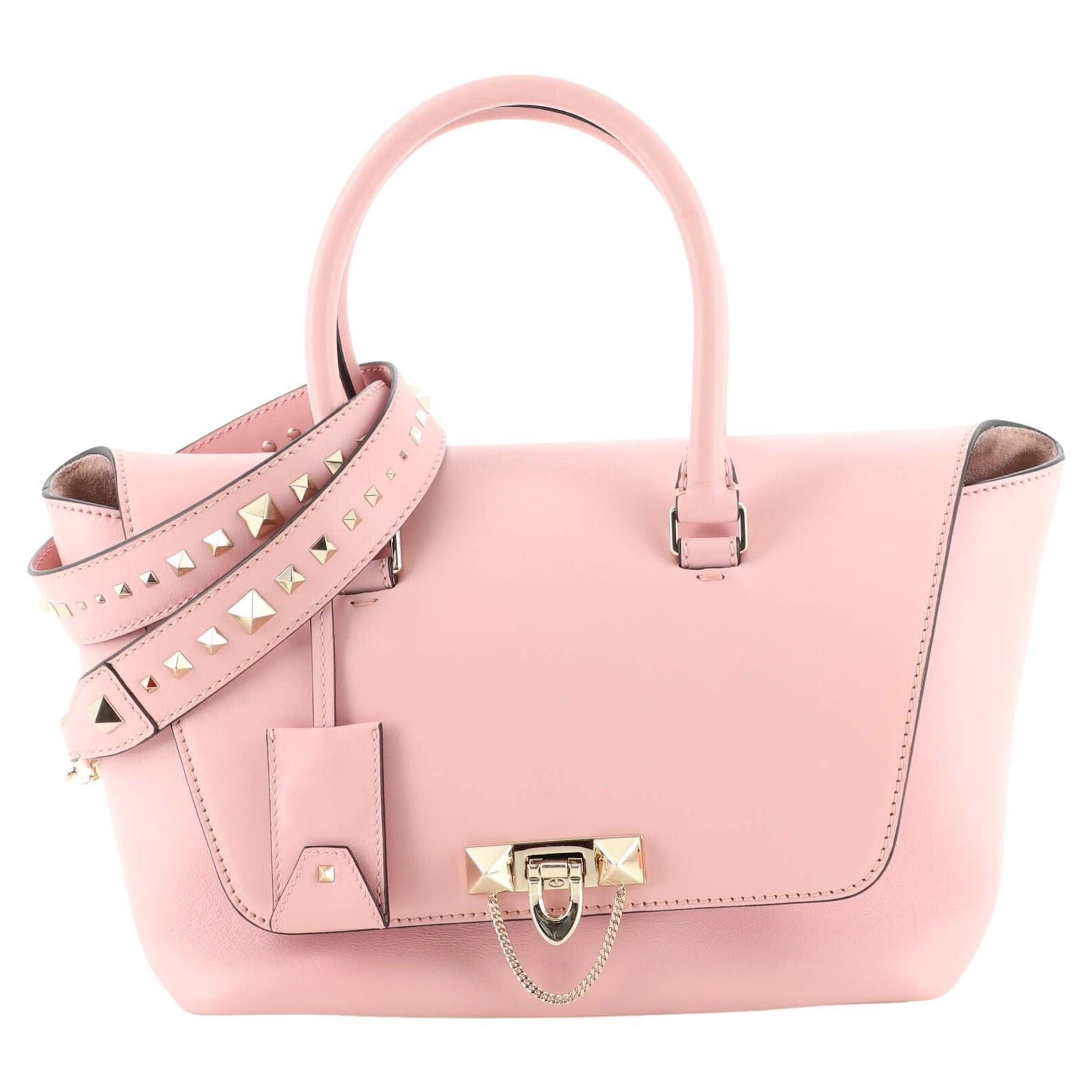 Valentino Demilune Flap Satchel Leather Small