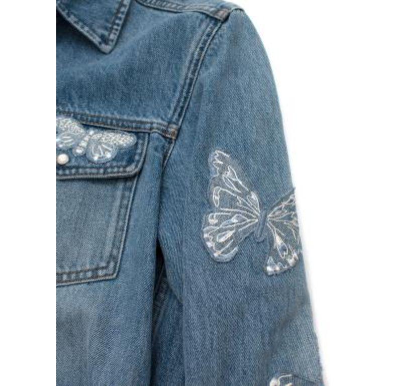 Women's Valentino denim butterfly embroidered shirt For Sale