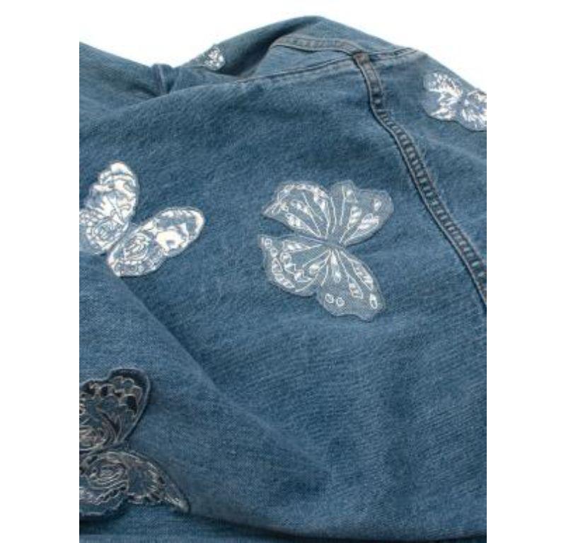 Valentino denim butterfly embroidered shirt For Sale 3