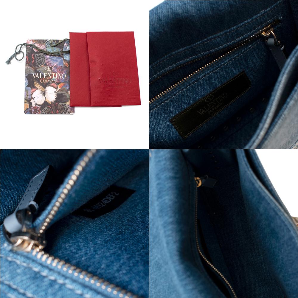 Valentino Borsa a tracolla con farfalla ricamata in denim 2