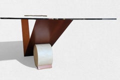 Valentino Dining Table Cattelan Italia Travertine Canaletto Walnut Glass 1991