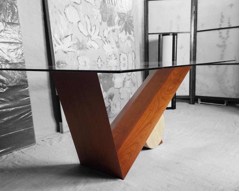 Carved Valentino Dining Table Cattelan Italia Travertine Canaletto Walnut Glass 1991 For Sale