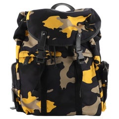 Valentino Double Buckle Backpack Camouflage Nylon Large