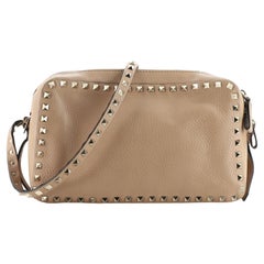 Valentino Double Zip Compartment Crossbody Bag Leather Medium